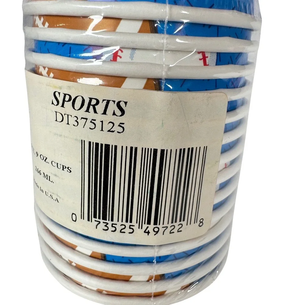 14pk All Star Sports Paper Cups 9oz Birthday Party Supplies Baseball Football